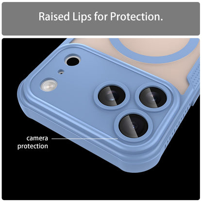 For iPhone 18 Pro Max Armor Glaze MagSafe Magnetic Phone Case - Blue - EDA007942108C