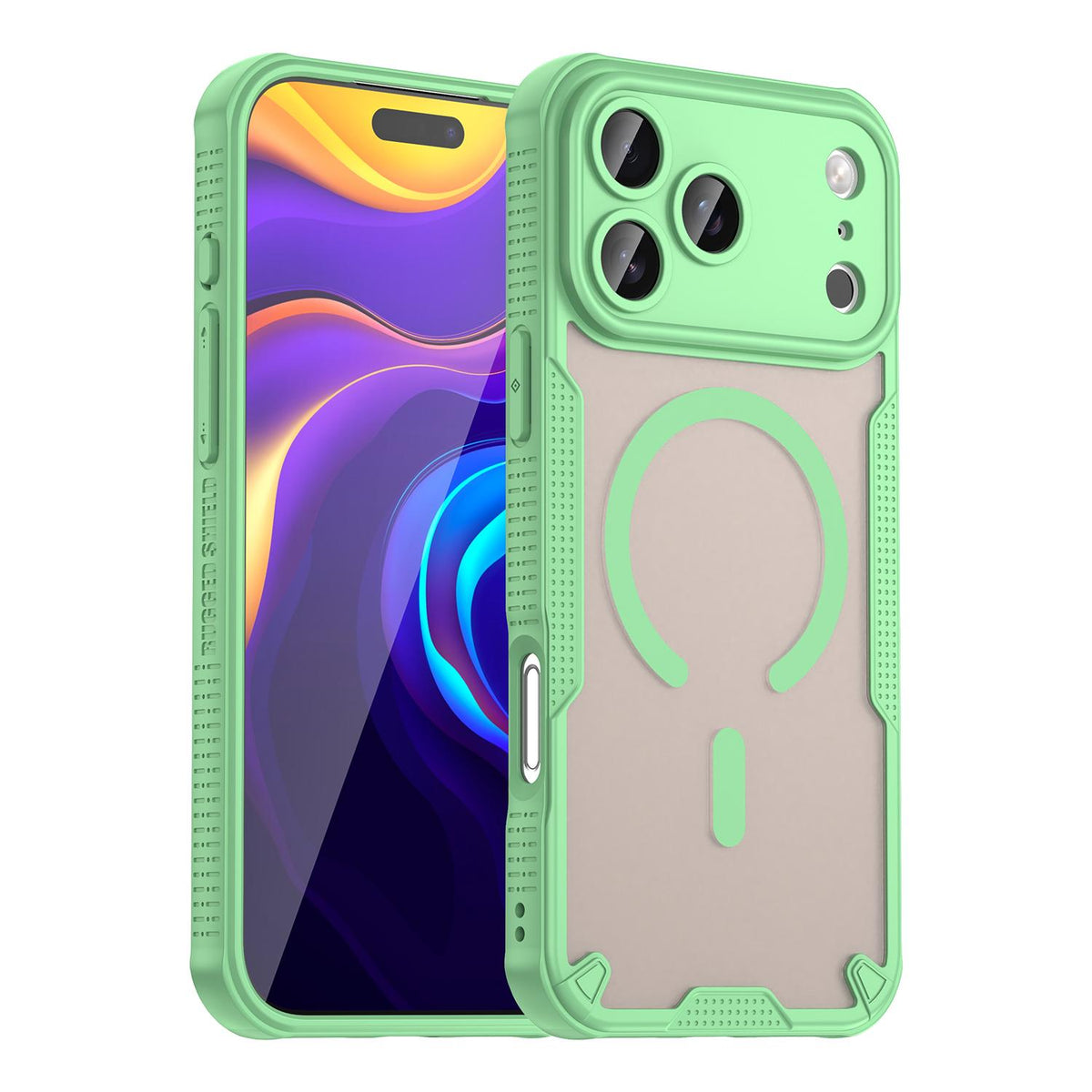 For iPhone 18 Pro Max Armor Glaze MagSafe Magnetic Phone Case - Green - EDA007942108D
