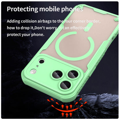 For iPhone 18 Pro Max Armor Glaze MagSafe Magnetic Phone Case - Green - EDA007942108D
