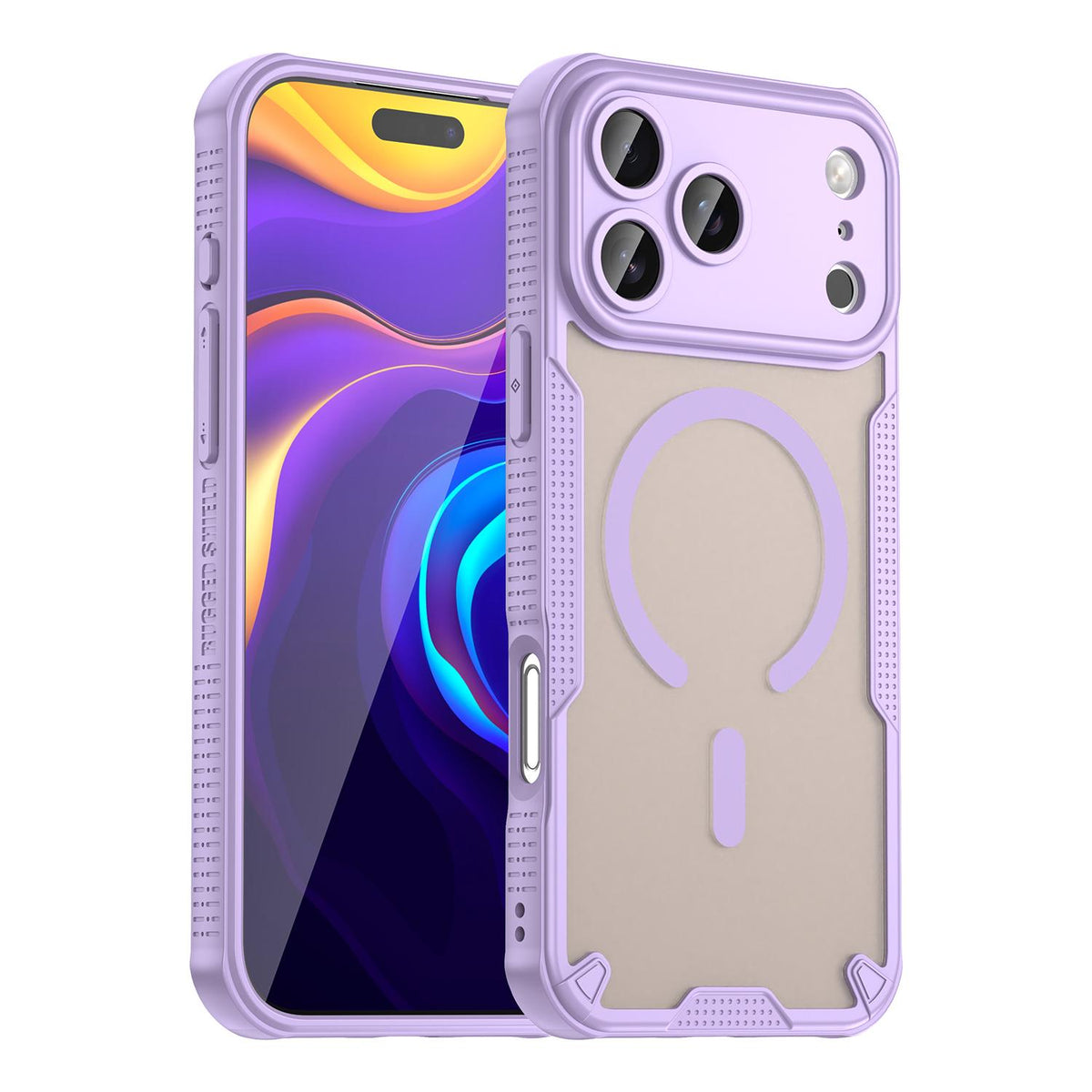 For iPhone 18 Pro Max Armor Glaze MagSafe Magnetic Phone Case - Purple - EDA007942108E
