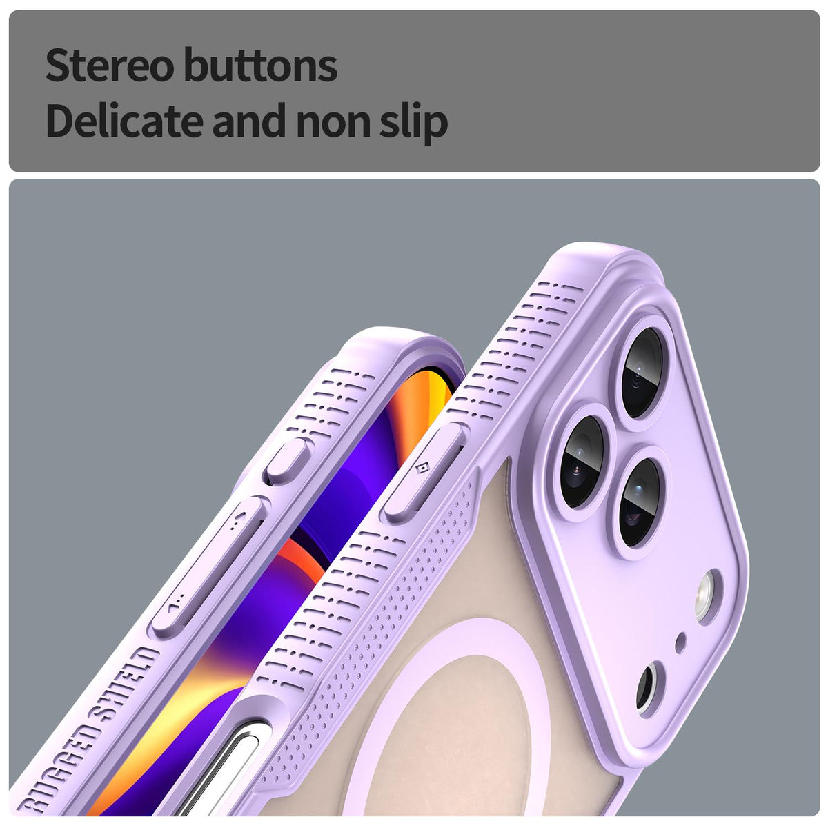 For iPhone 18 Pro Max Armor Glaze MagSafe Magnetic Phone Case - Purple - EDA007942108E