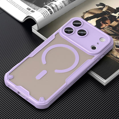 For iPhone 18 Pro Max Armor Glaze MagSafe Magnetic Phone Case - Purple - EDA007942108E