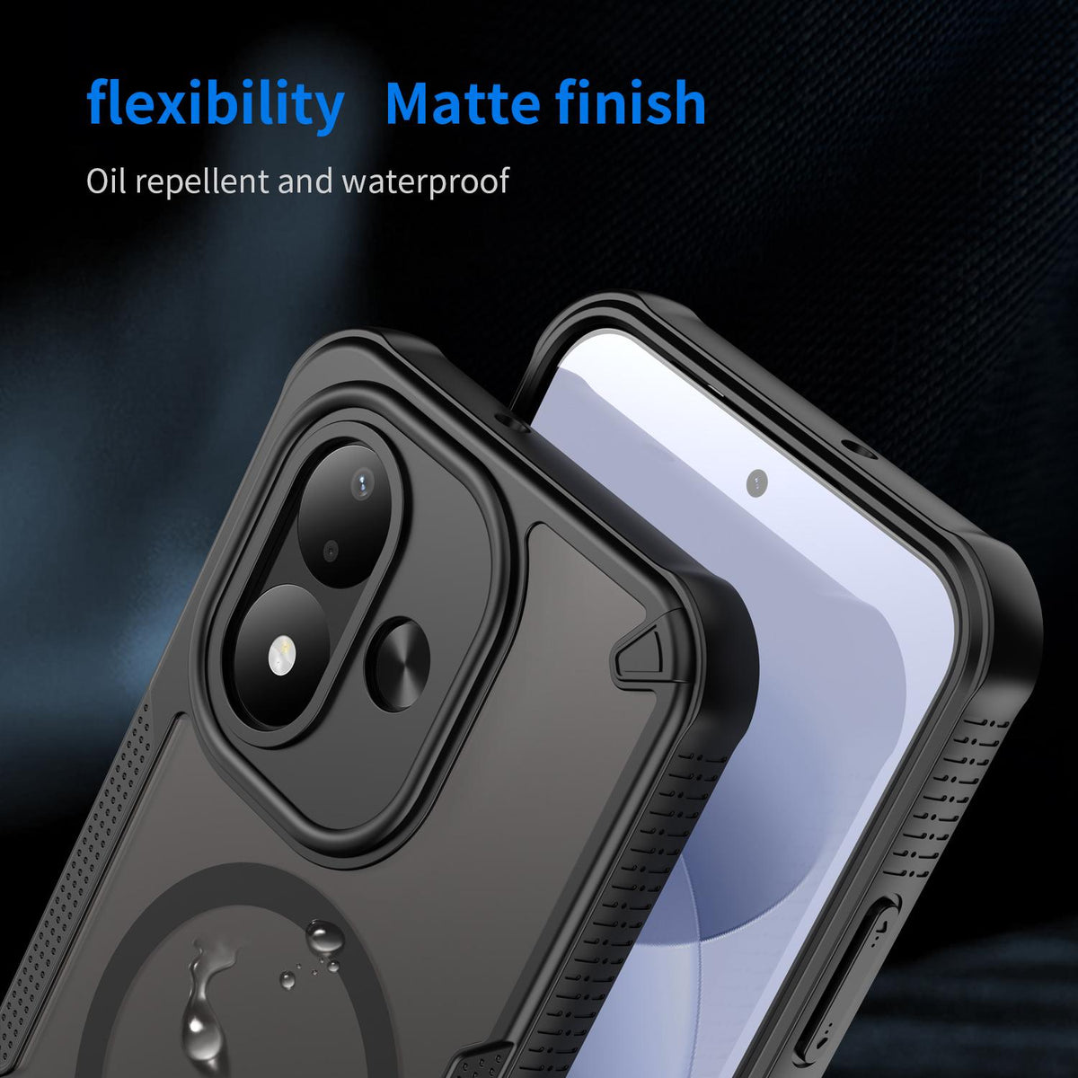 For Redmi Note 17 Pro 5G Global 163.5mm Armor Glaze MagSafe Magnetic Phone Case - Black - EDA007942508A
