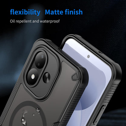 For Redmi Note 17 Pro 5G Global 163.5mm Armor Glaze MagSafe Magnetic Phone Case - Black - EDA007942508A