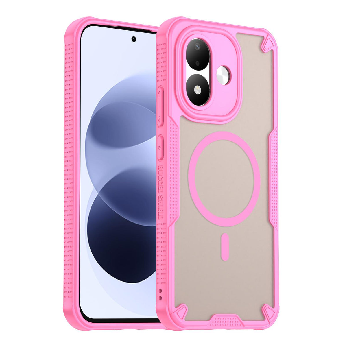 For Redmi Note 17 Pro 5G Global 163.5mm Armor Glaze MagSafe Magnetic Phone Case - Pink - EDA007942508B