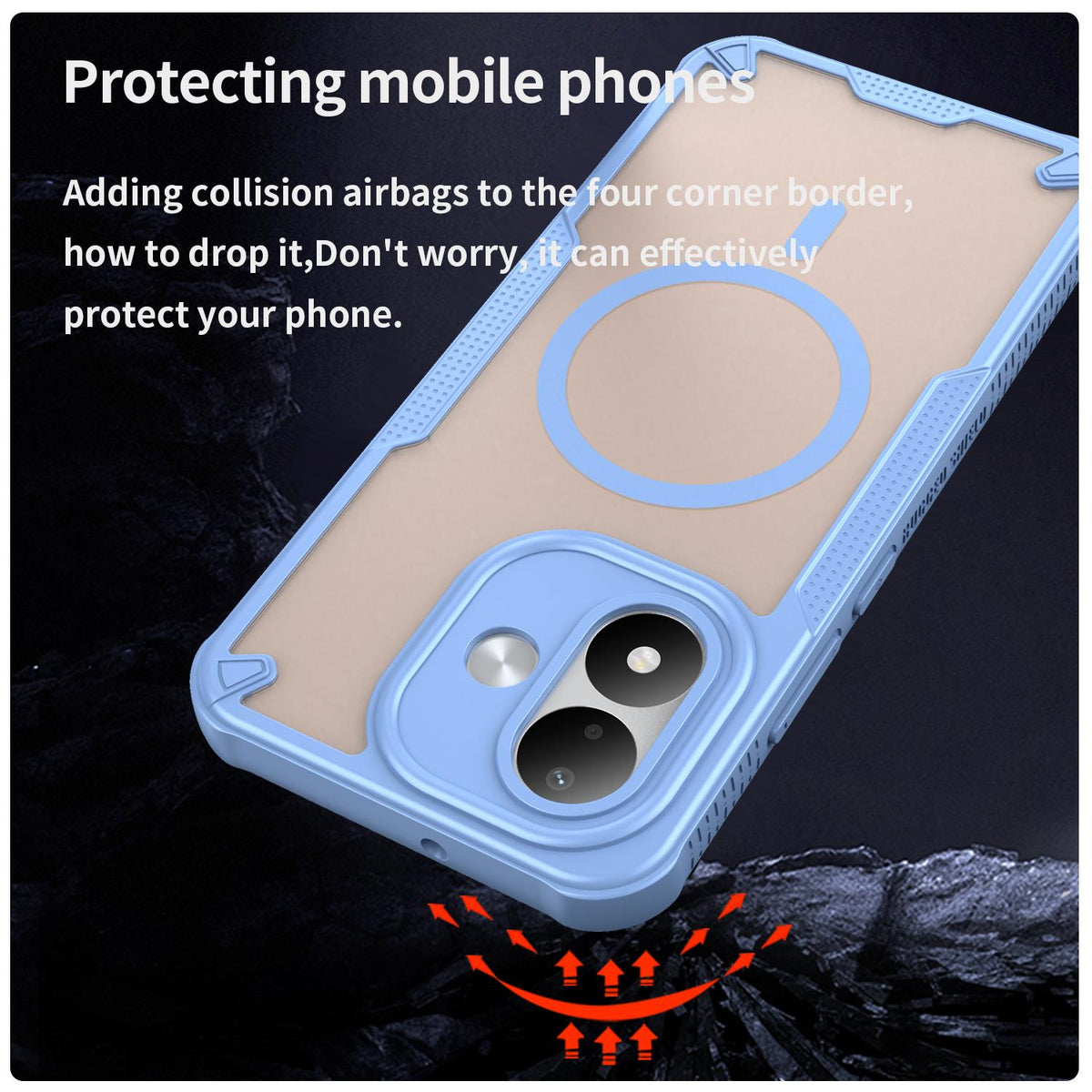 For Redmi Note 17 Pro 5G Global 163.5mm Armor Glaze MagSafe Magnetic Phone Case - Blue - EDA007942508C
