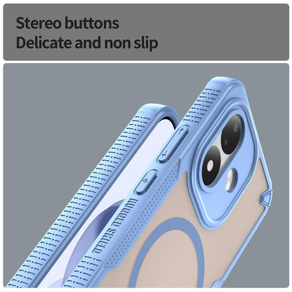 For Redmi Note 17 Pro 5G Global 163.5mm Armor Glaze MagSafe Magnetic Phone Case - Blue - EDA007942508C