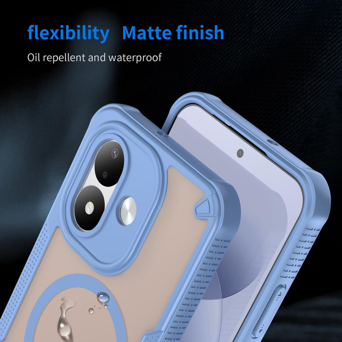 For Redmi Note 17 Pro 5G Global 163.5mm Armor Glaze MagSafe Magnetic Phone Case - Blue - EDA007942508C