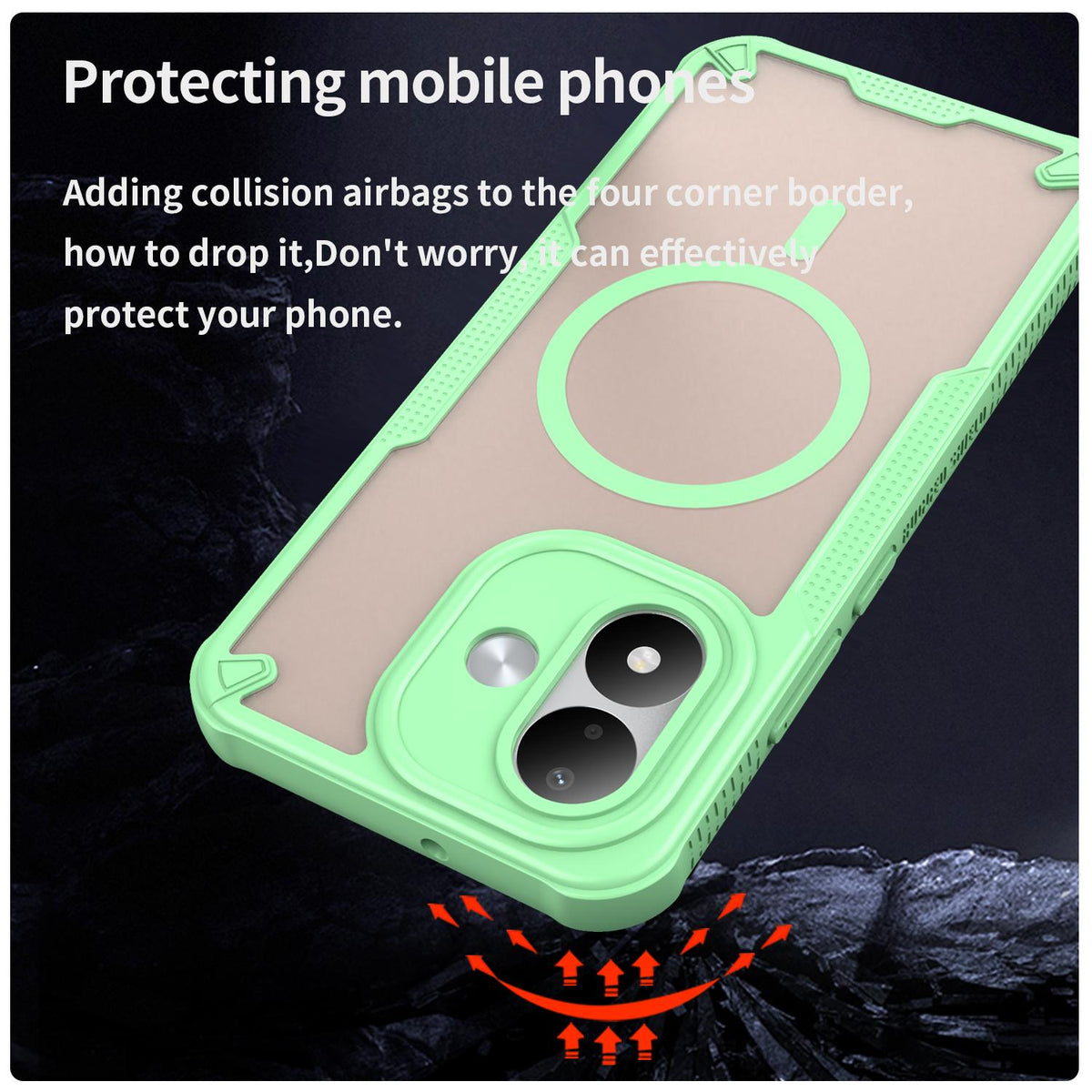 For Redmi Note 17 Pro 5G Global 163.5mm Armor Glaze MagSafe Magnetic Phone Case - Green - EDA007942508D