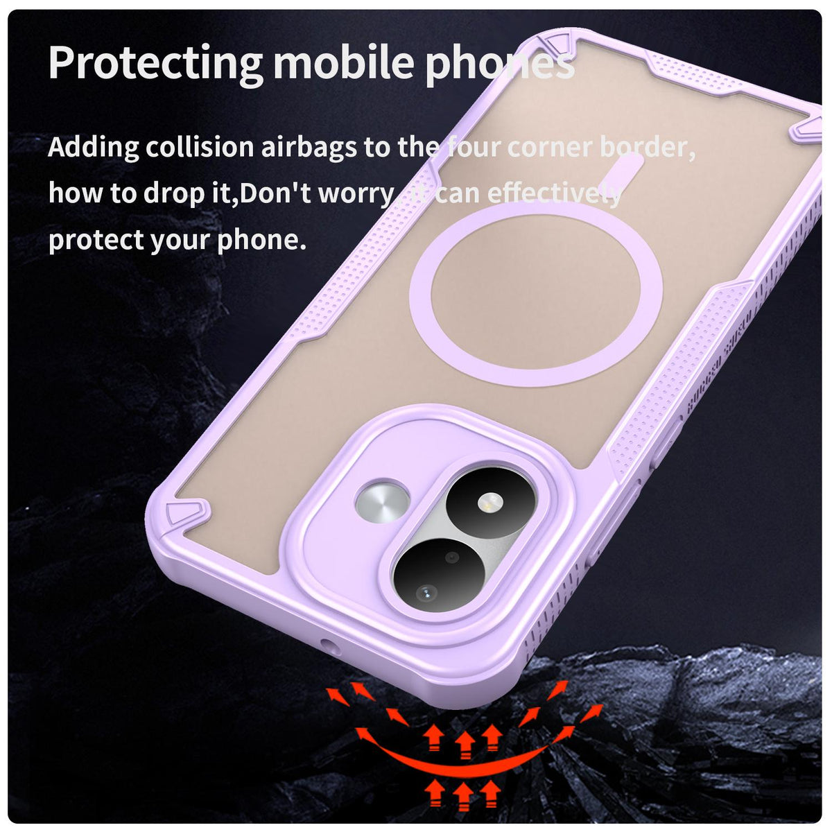 For Redmi Note 17 Pro 5G Global 163.5mm Armor Glaze MagSafe Magnetic Phone Case - Purple - EDA007942508E