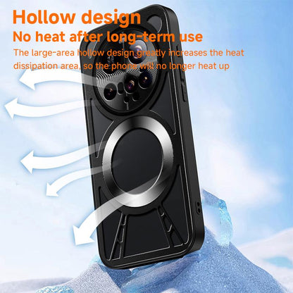 For Redmi K90 Pro Max / Poco F8 Ultra Silicone Cooling Hollow Metal MagSafe Phone Case(Silver)