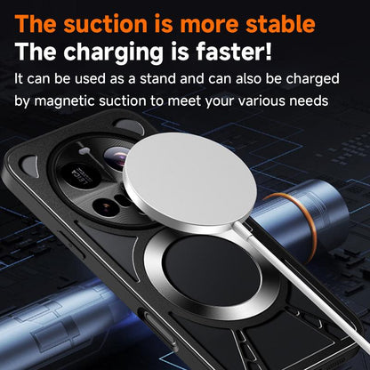 For Redmi K90 Pro Max / Poco F8 Ultra Silicone Cooling Hollow Metal MagSafe Phone Case(Black)