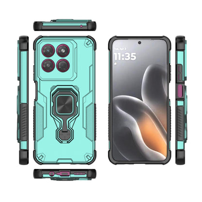 For Motorola Moto G37 Power 5G Metal Kickstand TPU Hybrid PC Phone Case - Green - EDA007967008D