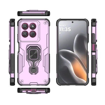 For Motorola Moto G37 Power 5G Metal Kickstand TPU Hybrid PC Phone Case - Purple - EDA007967008E
