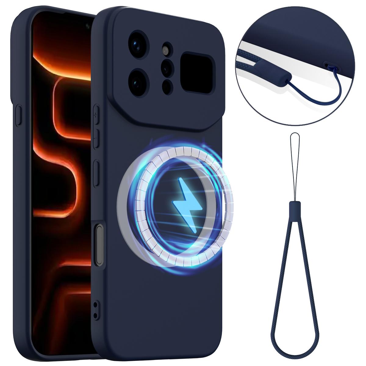 For Infinix Note 60 Ultra 5G Shockproof Silicone Magsafe Phone Case - Navy Blue - EDA007978905A