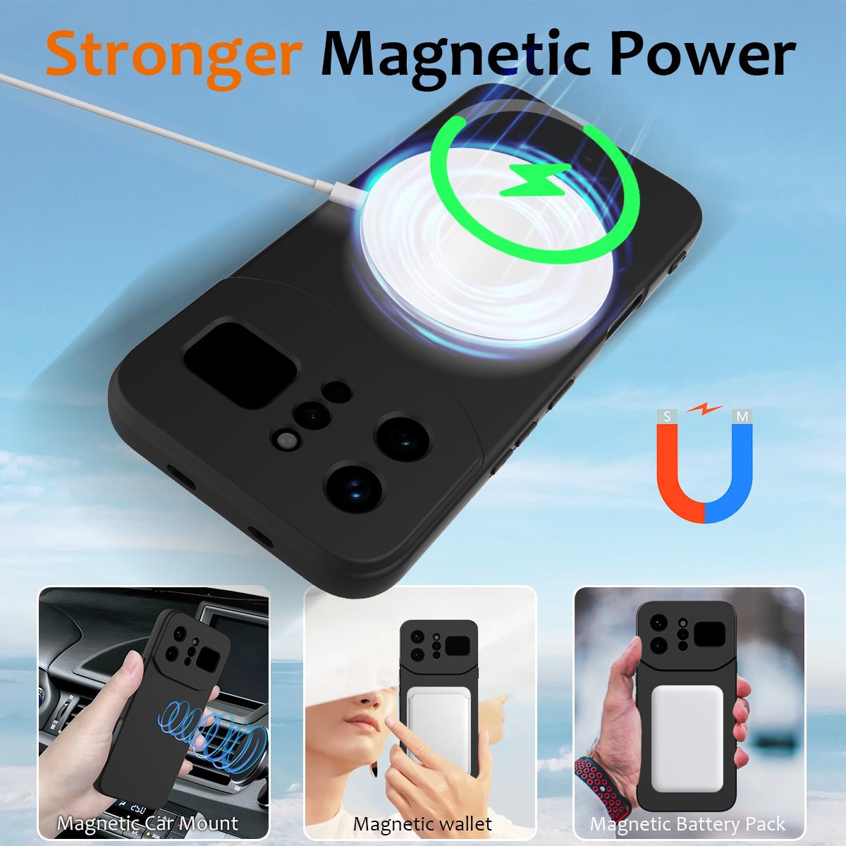For Infinix Note 60 Ultra 5G Shockproof Silicone Magsafe Phone Case - Black - EDA007978905B