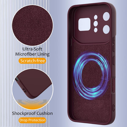 For Infinix Note 60 Ultra 5G Shockproof Silicone Magsafe Phone Case - Plum Color - EDA007978905C