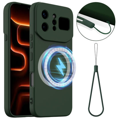 For Infinix Note 60 Ultra 5G Shockproof Silicone Magsafe Phone Case - Dark Green - EDA007978905D