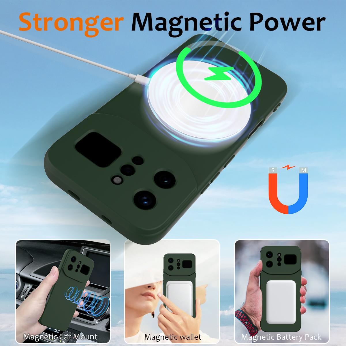 For Infinix Note 60 Ultra 5G Shockproof Silicone Magsafe Phone Case - Dark Green - EDA007978905D