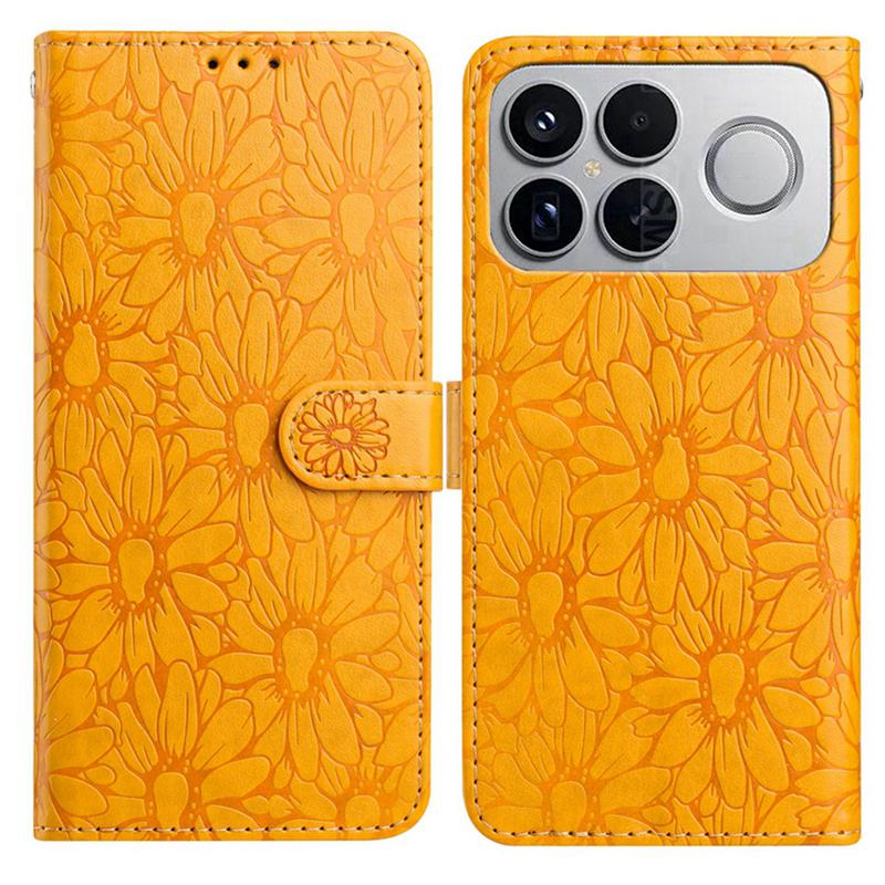 For Redmi K90 Pro Max / Poco F8 Ultra Daisy Embossed Leather Phone Case(Yellow)