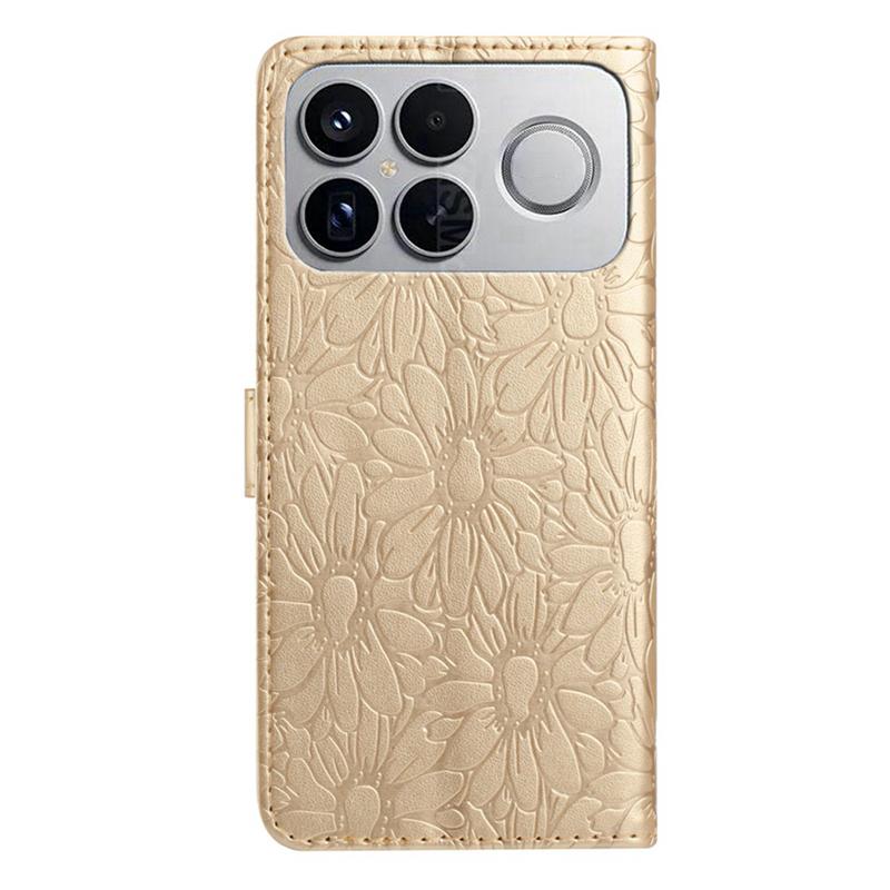 For Redmi K90 Pro Max / Poco F8 Ultra Daisy Embossed Leather Phone Case(Gold)