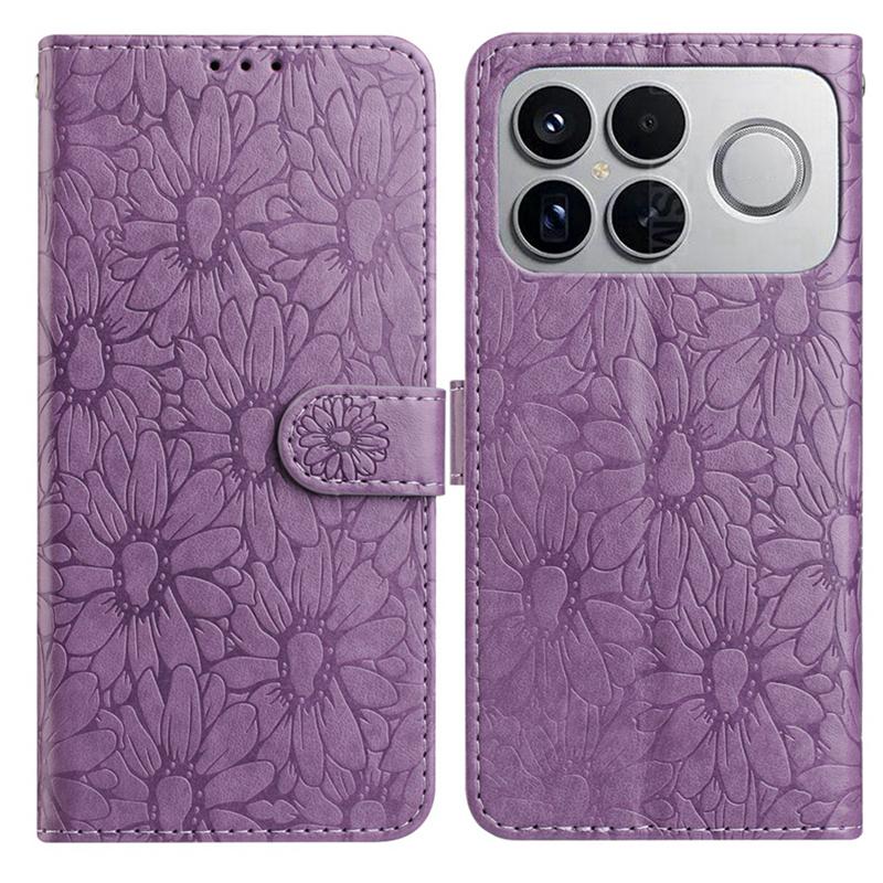 For Redmi K90 Pro Max / Poco F8 Ultra Daisy Embossed Leather Phone Case(Light Purple)