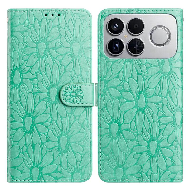 For Redmi K90 Pro Max / Poco F8 Ultra Daisy Embossed Leather Phone Case(Green)