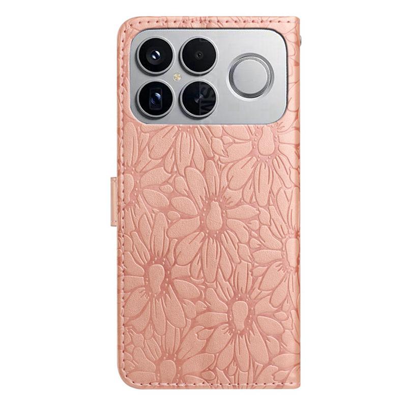 For Redmi K90 Pro Max / Poco F8 Ultra Daisy Embossed Leather Phone Case(Rose Gold)