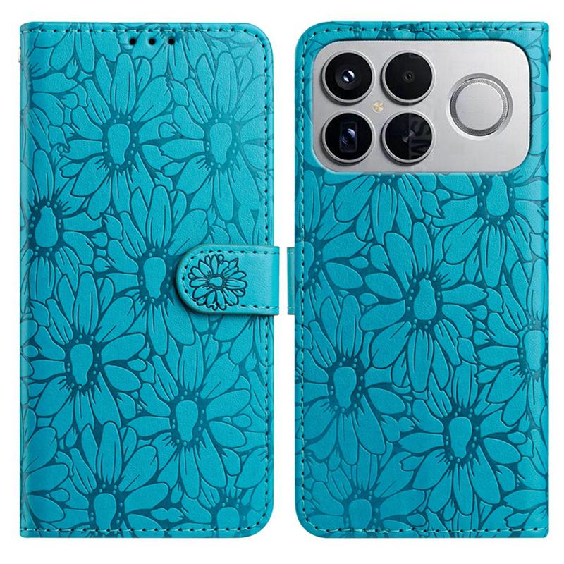 For Redmi K90 Pro Max / Poco F8 Ultra Daisy Embossed Leather Phone Case(Blue)