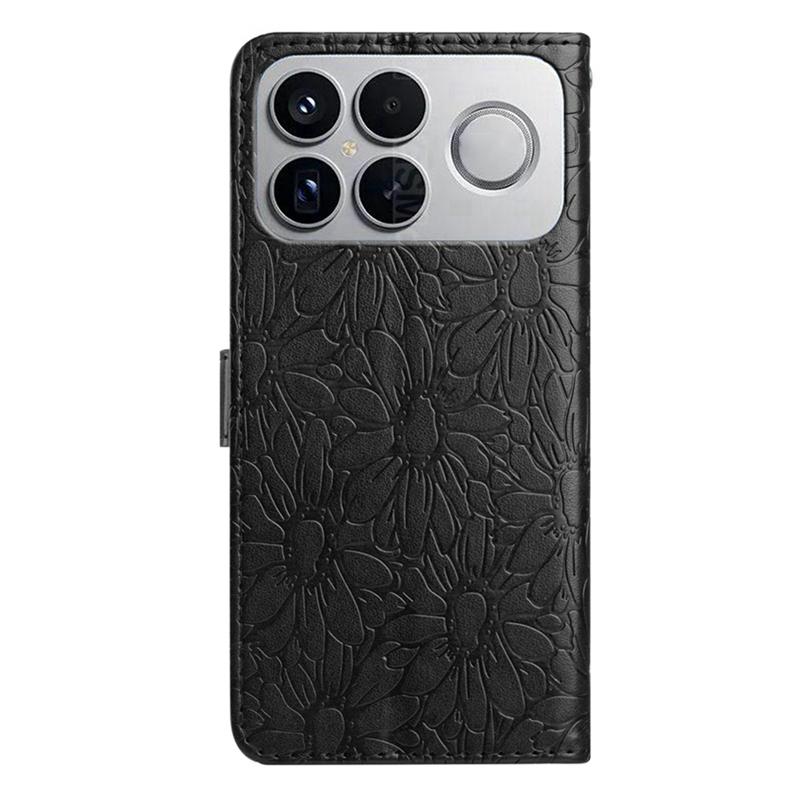 For Redmi K90 Pro Max / Poco F8 Ultra Daisy Embossed Leather Phone Case(Black)
