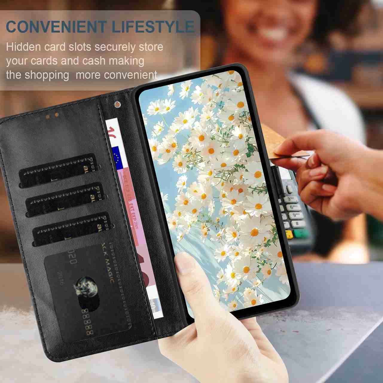 For Redmi K90 Pro Max / Poco F8 Ultra Daisy Embossed Leather Phone Case(Black)
