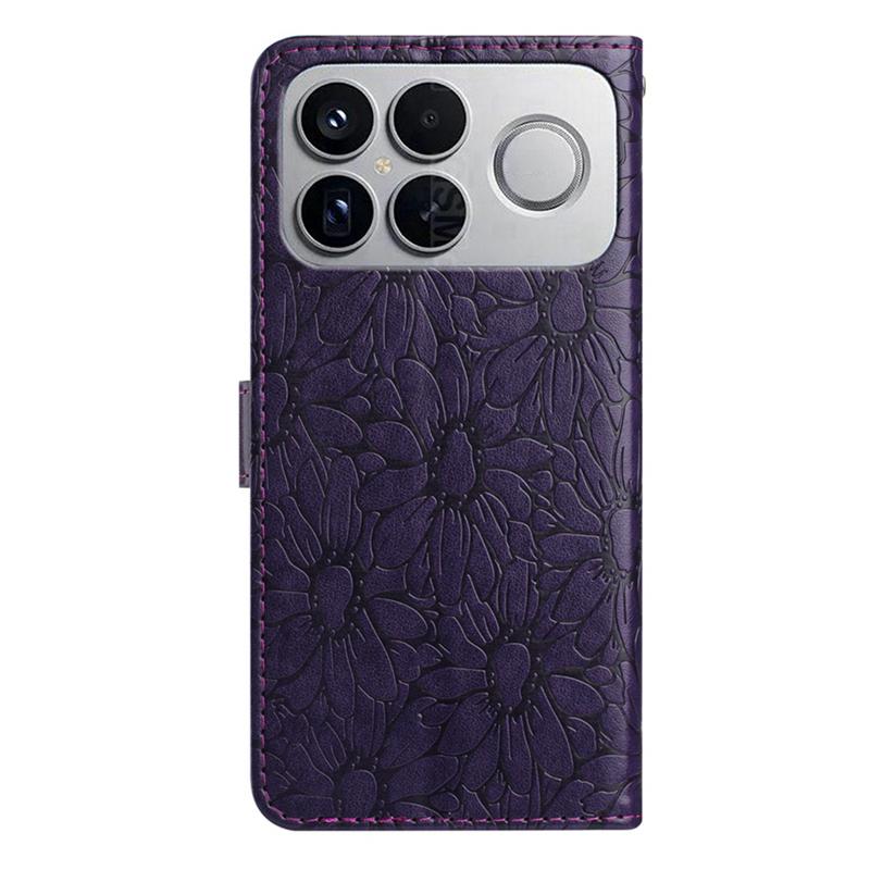 For Redmi K90 Pro Max / Poco F8 Ultra Daisy Embossed Leather Phone Case(Dark Purple)