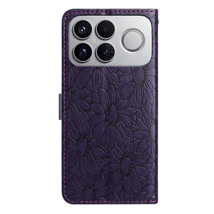For Redmi K90 Pro Max / Poco F8 Ultra Daisy Embossed Leather Phone Case(Dark Purple)