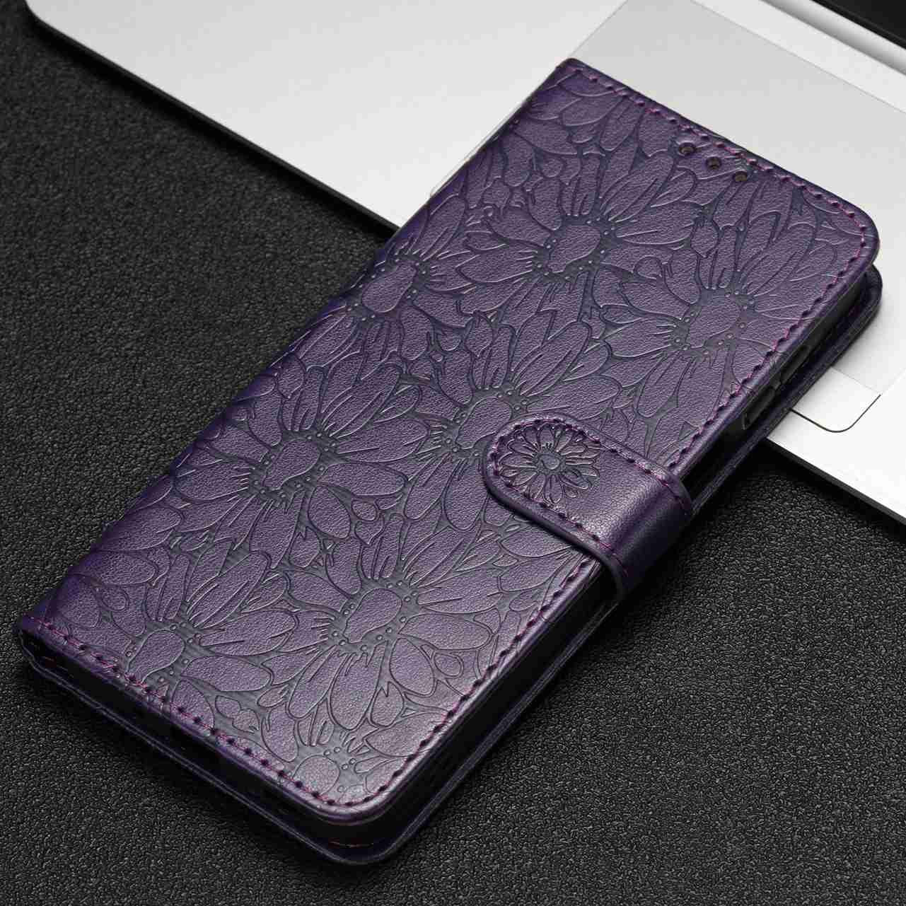 For Redmi K90 Pro Max / Poco F8 Ultra Daisy Embossed Leather Phone Case(Dark Purple)