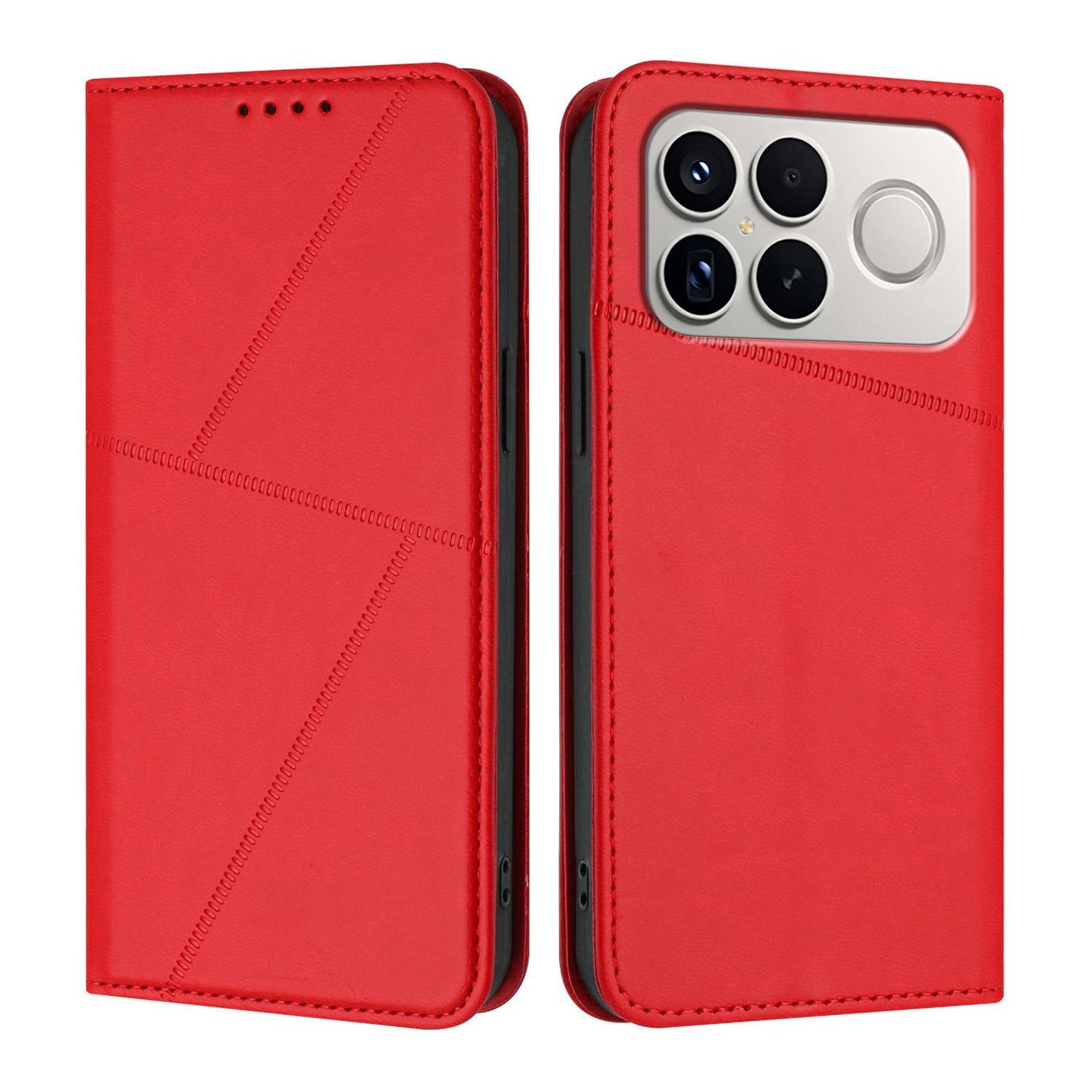 For Redmi K90 Pro Max / Poco F8 Ultra Strong Magnetic Frosted Flip Leather Phone Case(Red)