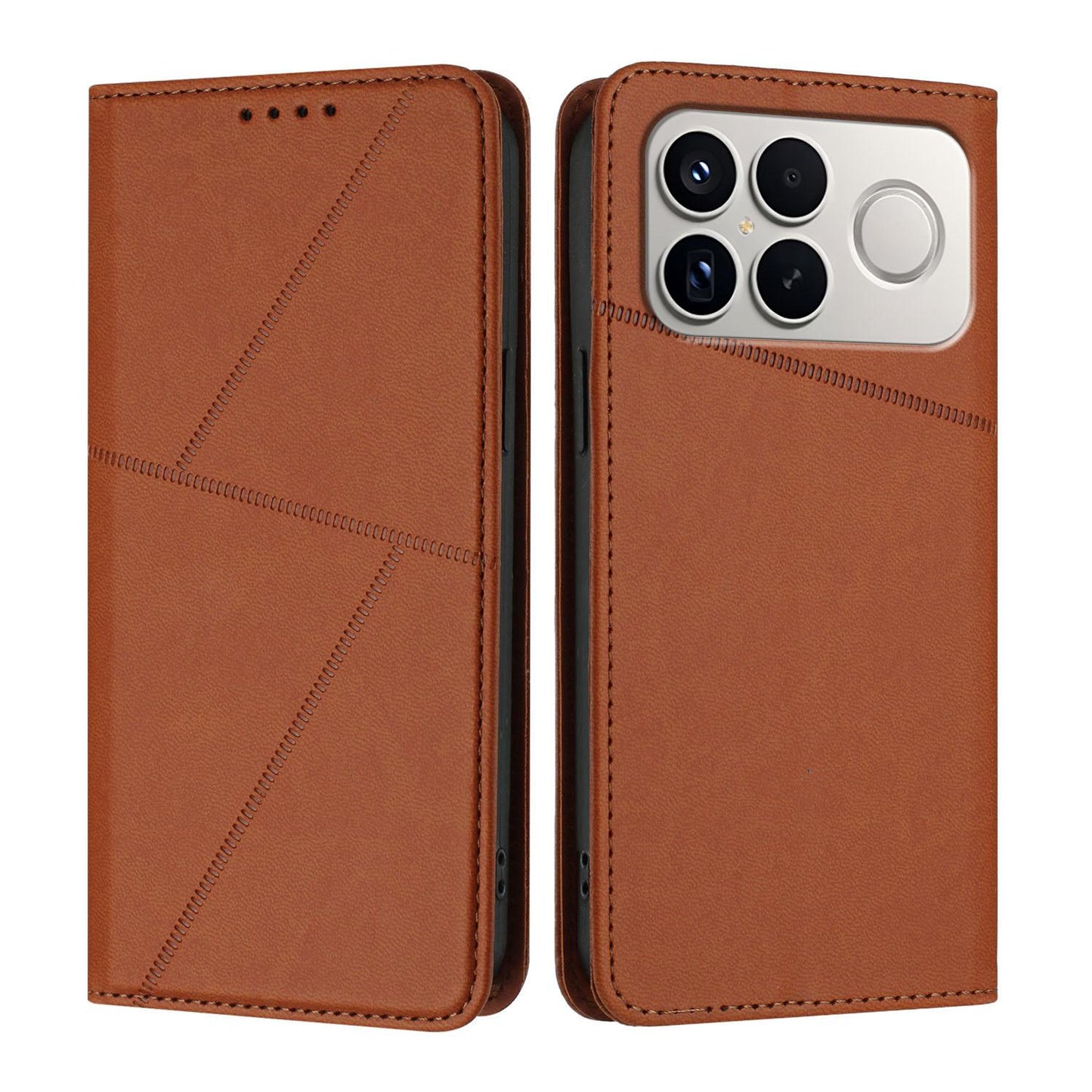 For Redmi K90 Pro Max / Poco F8 Ultra Strong Magnetic Frosted Flip Leather Phone Case(Coffee Color)