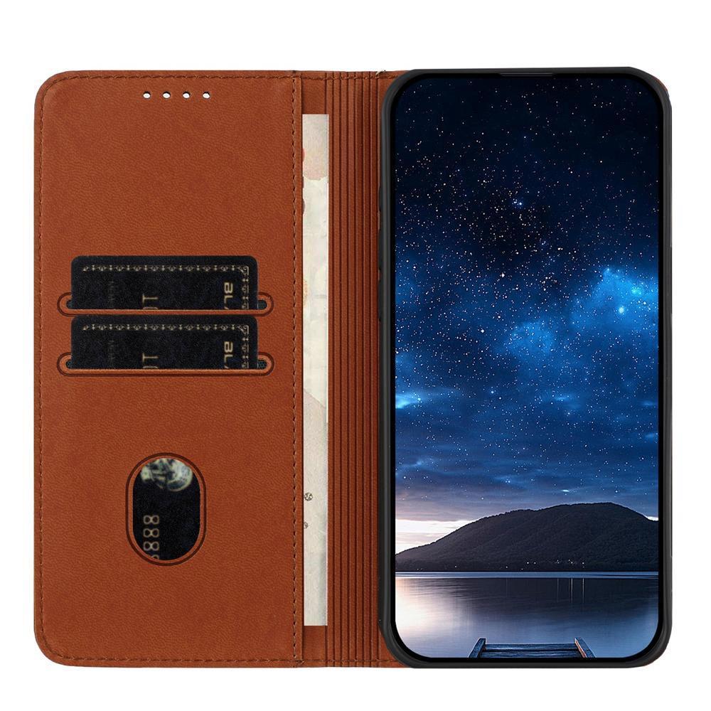 For Redmi K90 Pro Max / Poco F8 Ultra Strong Magnetic Frosted Flip Leather Phone Case(Coffee Color)