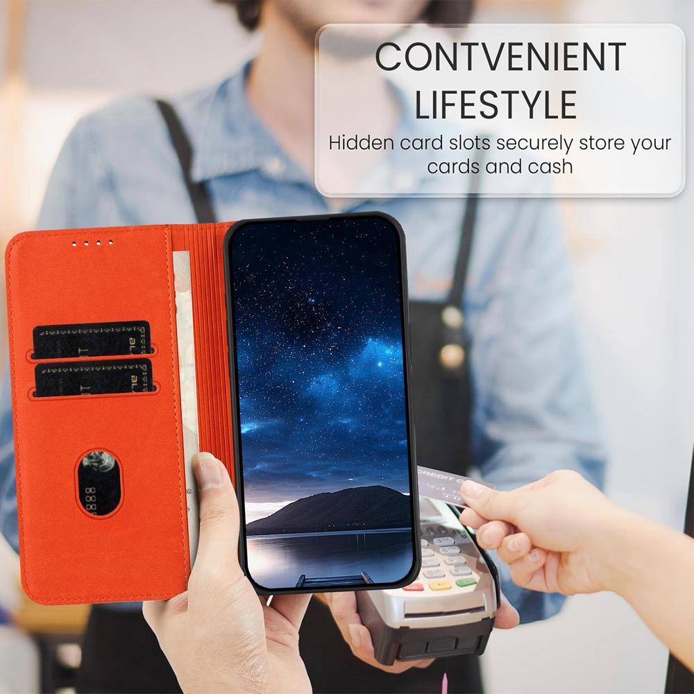For Redmi K90 Pro Max / Poco F8 Ultra Strong Magnetic Frosted Flip Leather Phone Case(Orange)