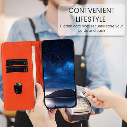 For Redmi K90 Pro Max / Poco F8 Ultra Strong Magnetic Frosted Flip Leather Phone Case(Orange)