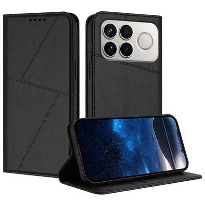 For Redmi K90 Pro Max / Poco F8 Ultra Strong Magnetic Frosted Flip Leather Phone Case(Black)