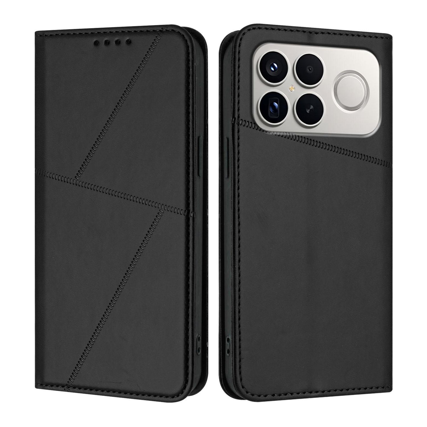 For Redmi K90 Pro Max / Poco F8 Ultra Strong Magnetic Frosted Flip Leather Phone Case(Black)