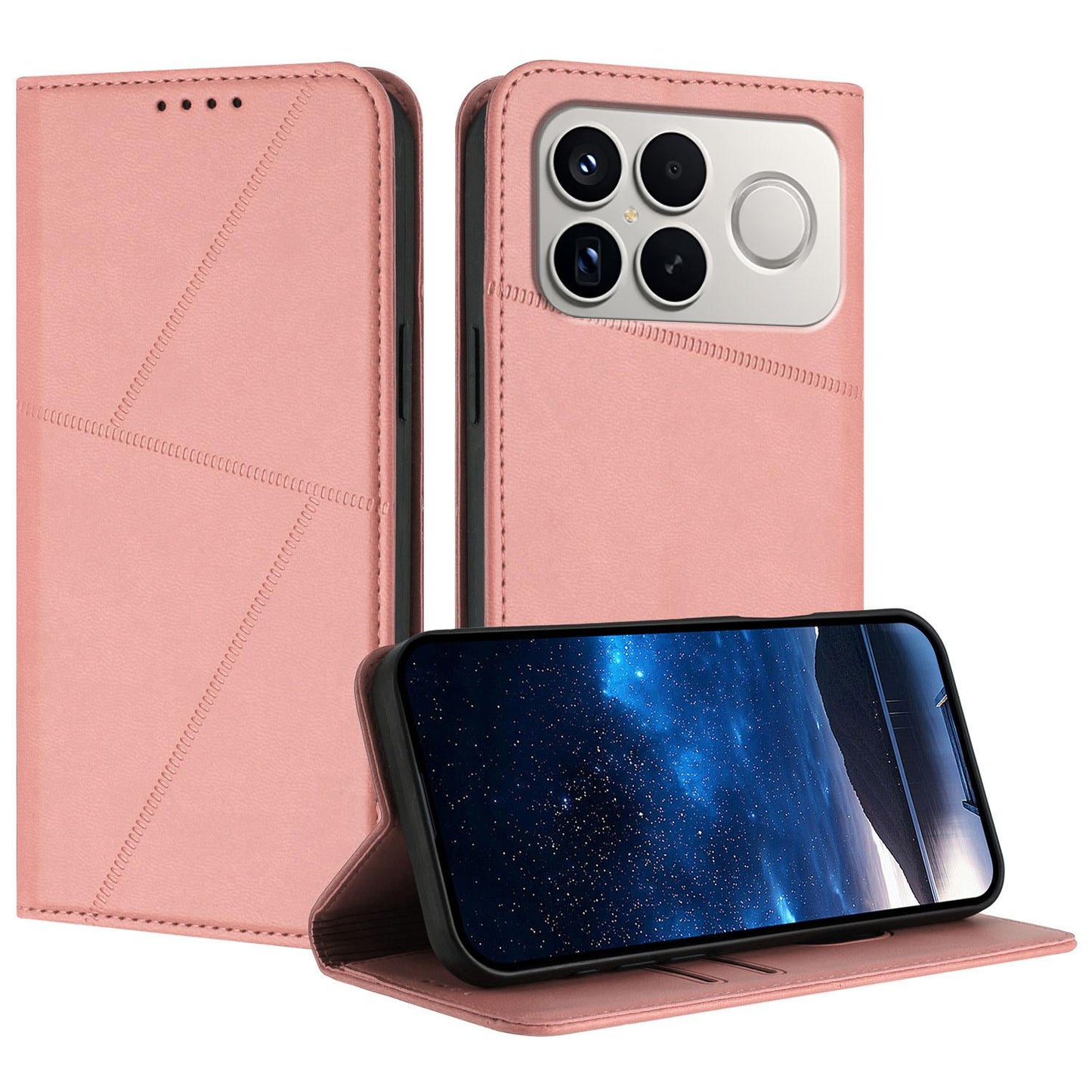For Redmi K90 Pro Max / Poco F8 Ultra Strong Magnetic Frosted Flip Leather Phone Case(Pink)