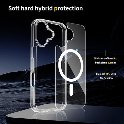 For iPhone 18 Scratchproof PC Hybrid TPU Magsafe Phone Case - Transparent - EDA008013405A