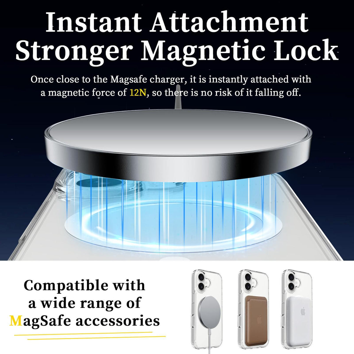 For iPhone 18 Scratchproof PC Hybrid TPU Magsafe Phone Case - Transparent - EDA008013405A