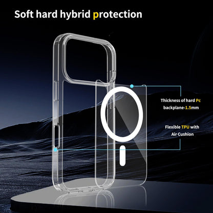 For iPhone 18 Pro Scratchproof PC Hybrid TPU Magsafe Phone Case - Transparent - EDA008013406A
