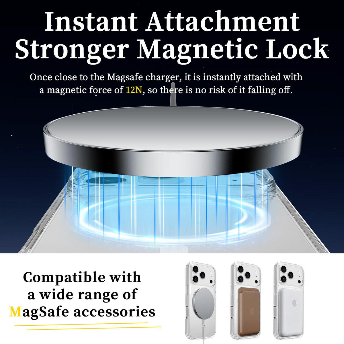 For iPhone 18 Pro Scratchproof PC Hybrid TPU Magsafe Phone Case - Transparent - EDA008013406A