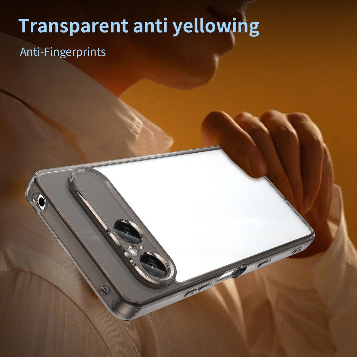 For Sony Xperia 10 VIII PC Hybrid TPU Airbag Shockproof Phone Case - Transparent Black - EDA008024302A