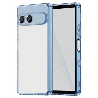 For Sony Xperia 10 VIII PC Hybrid TPU Airbag Shockproof Phone Case(Transparent Blue)