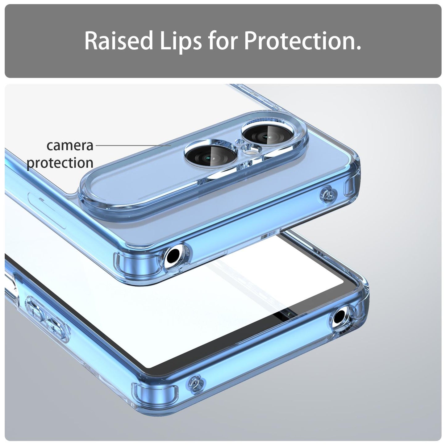 For Sony Xperia 10 VIII PC Hybrid TPU Airbag Shockproof Phone Case(Transparent Blue)
