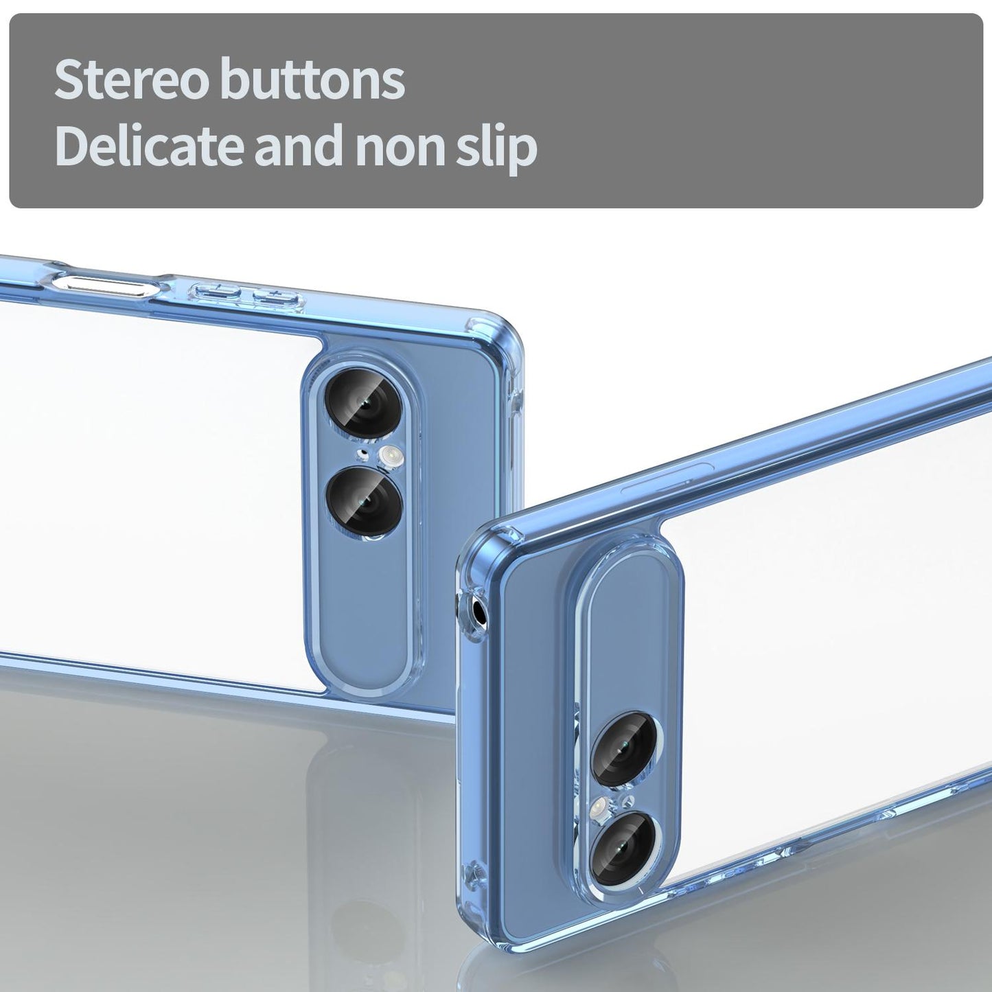 For Sony Xperia 10 VIII PC Hybrid TPU Airbag Shockproof Phone Case(Transparent Blue)